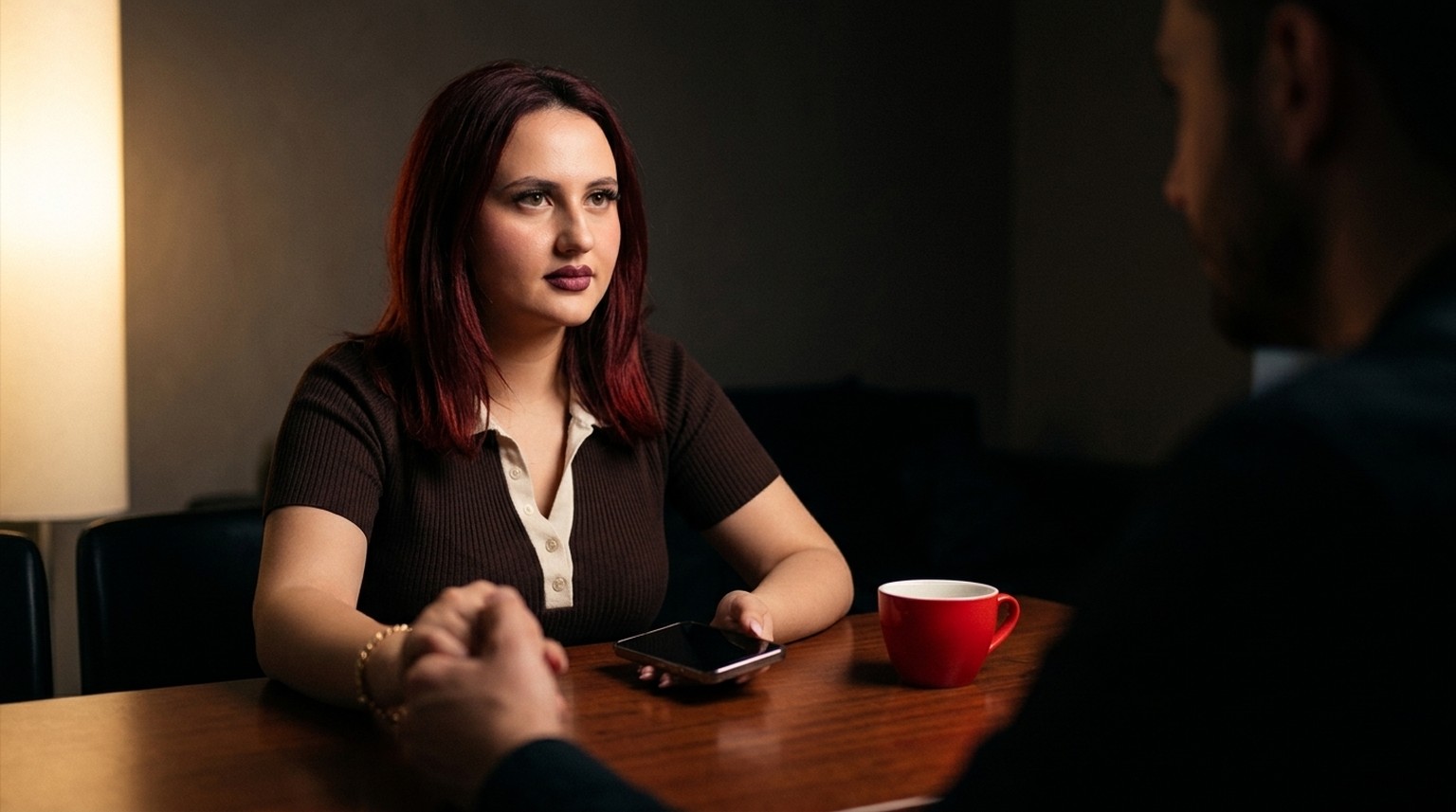 Balanță simbolică între anxietatea rețelelor sociale și echilibrul interior, cu telefon, plantă, inimă și jurnal al recunoștinței
